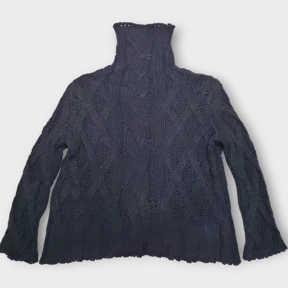 Goodnight Macaroon Navy Cable Knit Sweater Medium - Picture 4 of 7